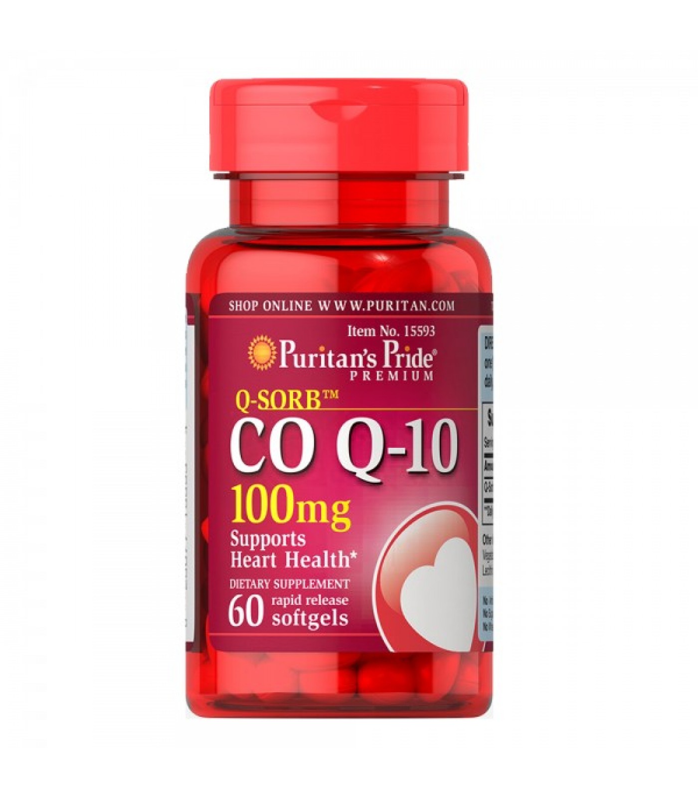 Puritan's Pride Q-SORB CO Q-10 100 мг 60 дражета​